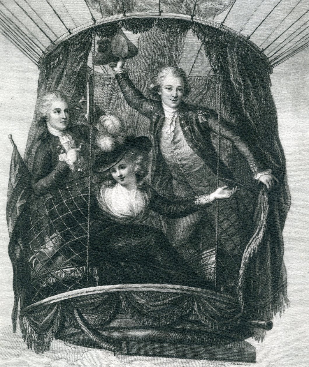 A Primeira Ascensão Balão na Inglaterra, 15 de setembro de 1784, de Wonderful Balloon Ascents ou a Conquista dos Céus, por Fulgence Marion, publicado em c.1870 de French School