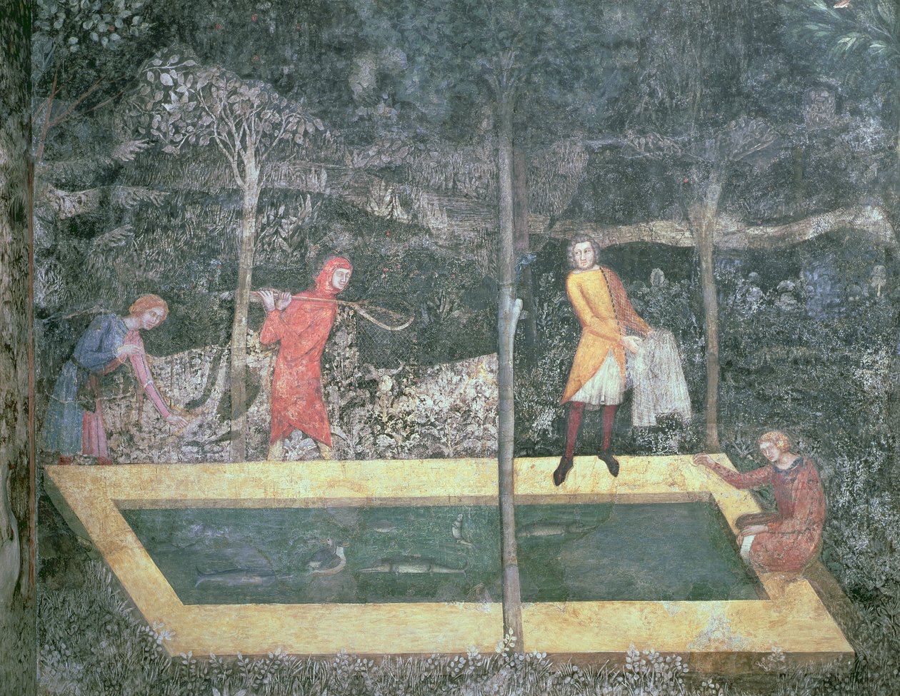 A Lagoa dos Peixes, da Sala de Cervo, 1343 de French School