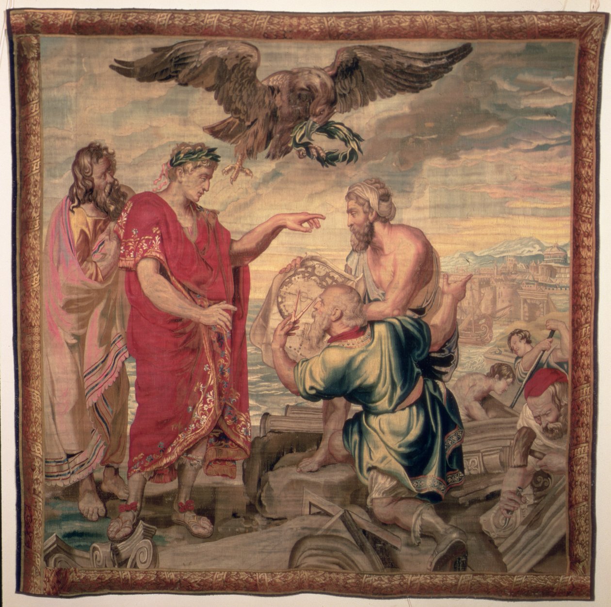 A Fundação de Constantinopla, da série História do Imperador Constantino, Fábrica de Rafael de la Planche, Paris, 1633-68 de French School