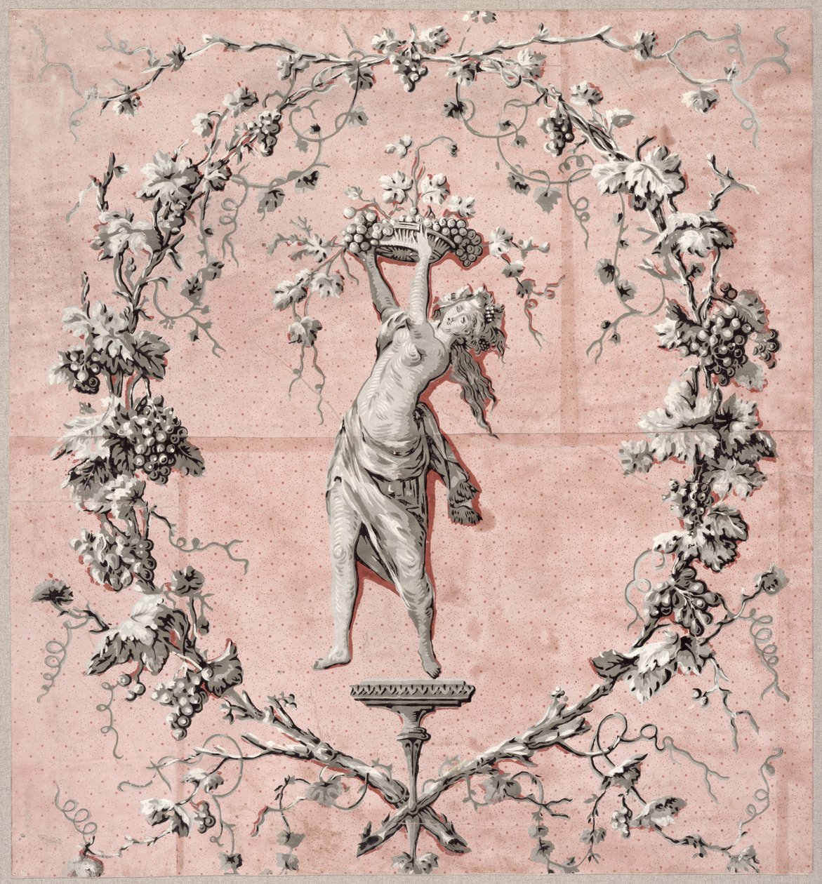 As Quatro Estações: Outono, c.1785 (papel de parede) de French School