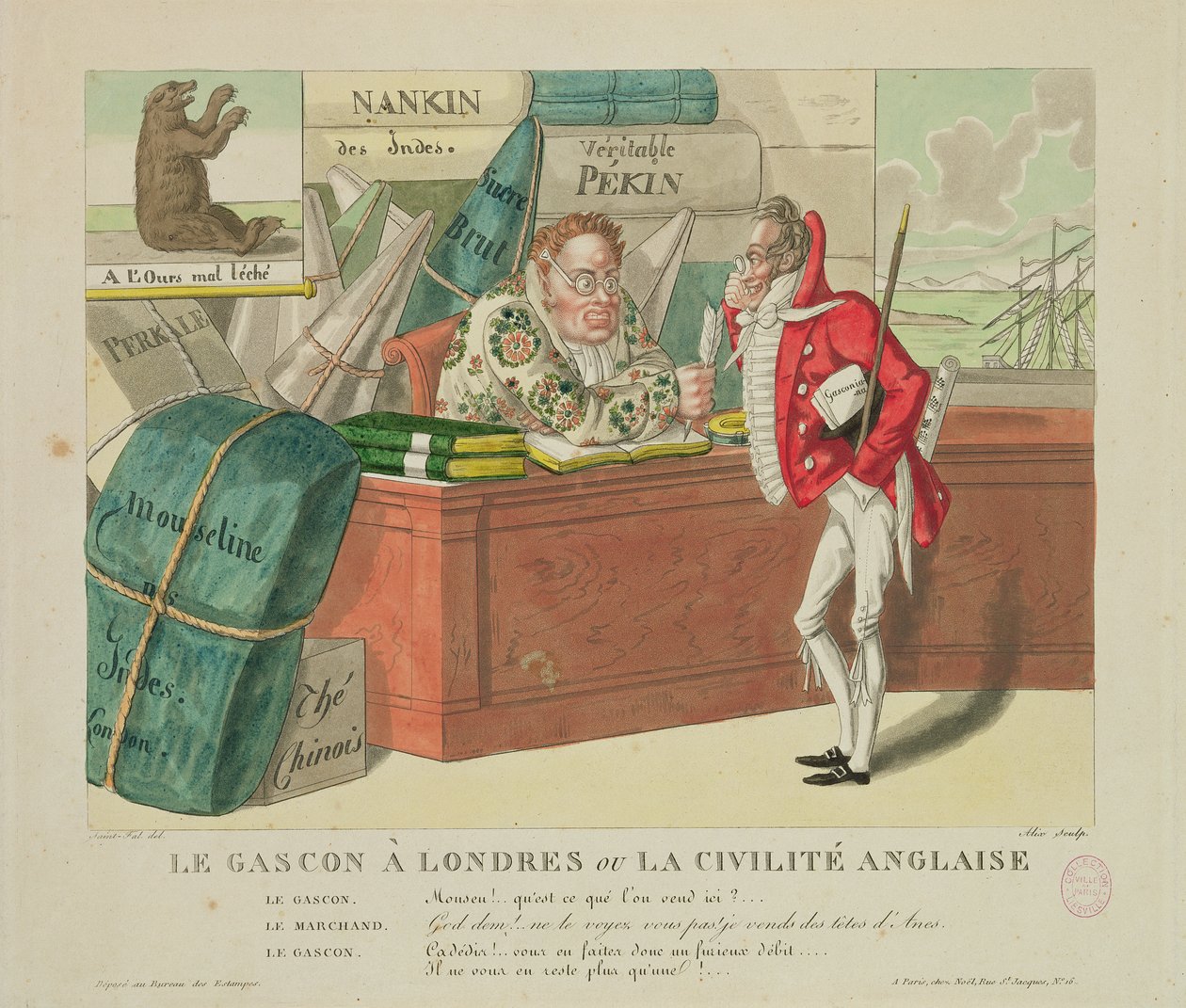 O Gascon em Londres, ou English Civility, 1806 de French School