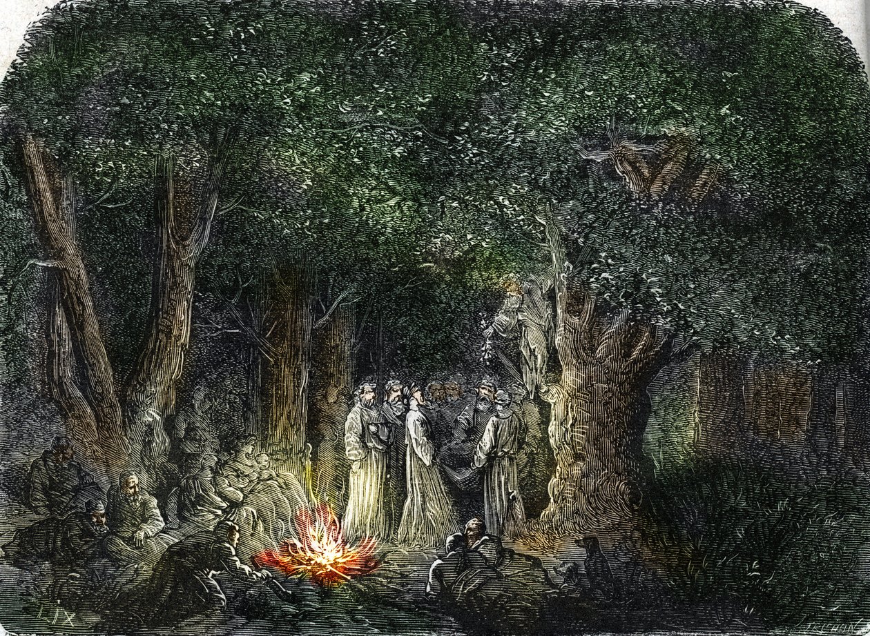Os Gauleses e os seus sacerdotes ou druidas (gravura) 1864 de French School
