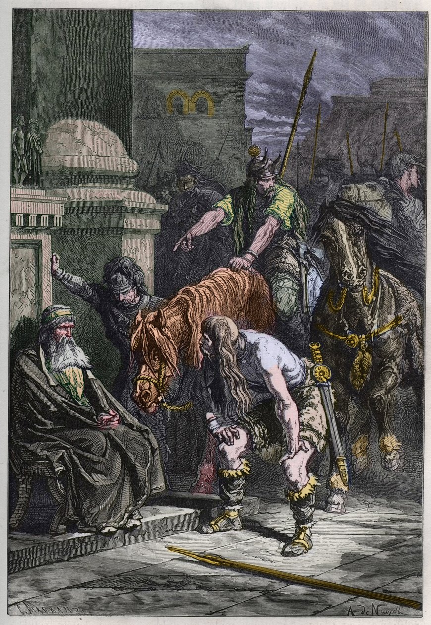 Os Gauleses em Roma - gravura de "A história da França contada aos meus netos" - por François Guizot - 1872-1876 de French School