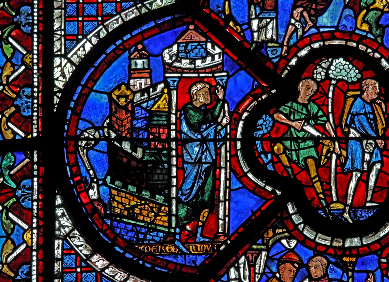A janela do bom samaritano: um homem sai de Jerusalém (w44) de French School