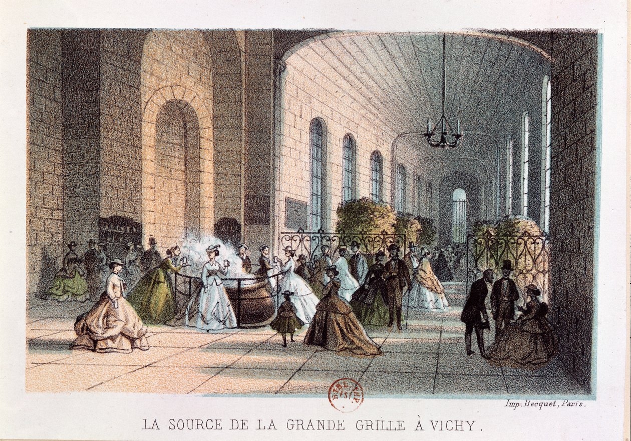 A fonte de água Grande Grille em Vichy, meados do século XIX de French School