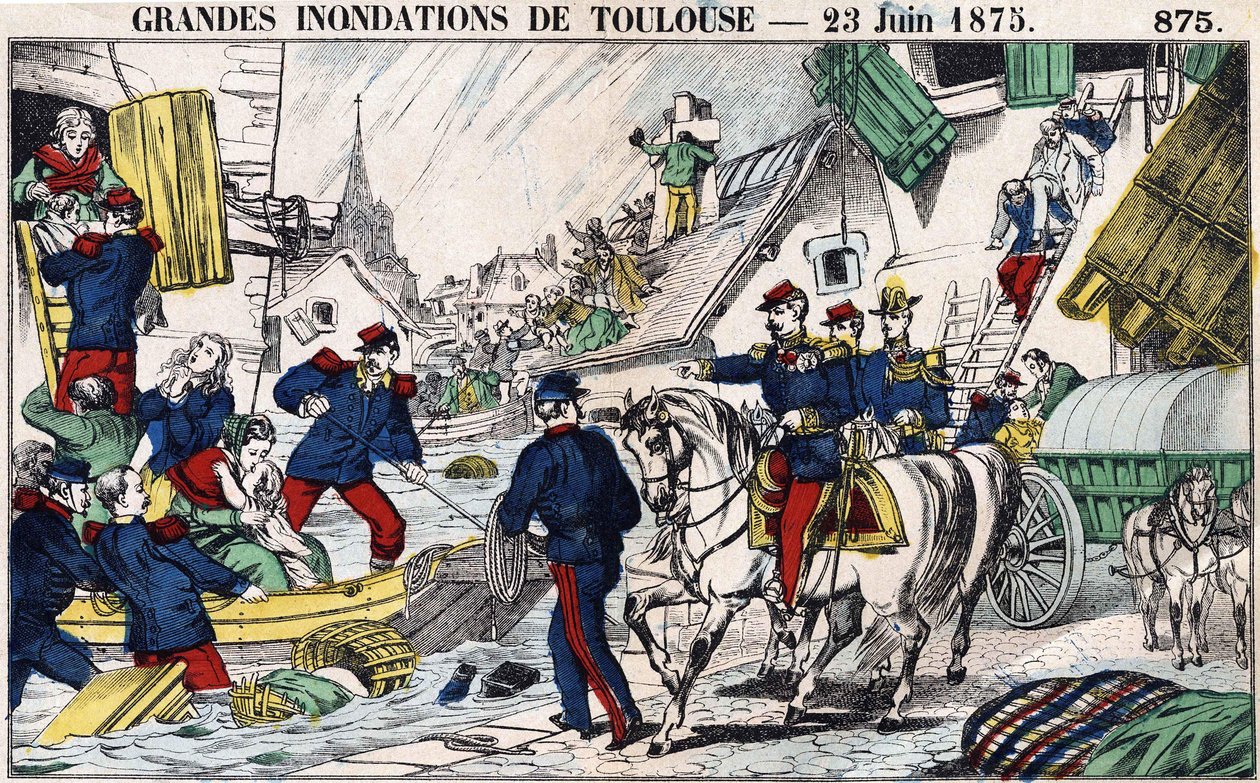 As Grandes Inundações de Toulouse em 23 de junho de French School