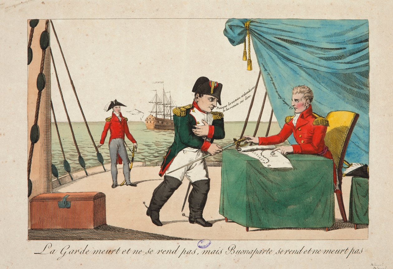 A Guarda morre mas não se rende, mas Bonaparte rende-se e não morre. de French School
