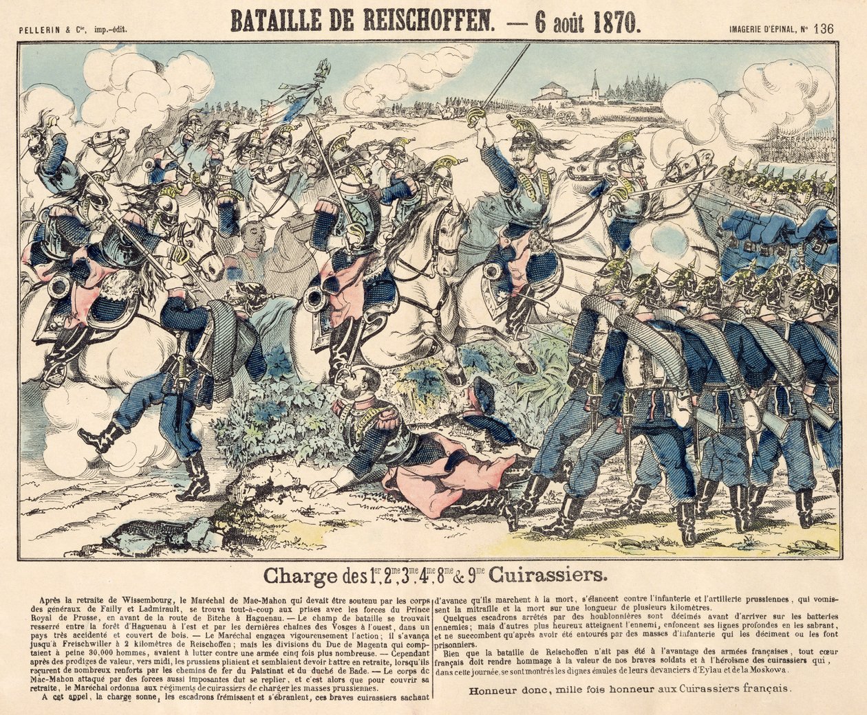 A carga heróica da cavalaria francesa durante a batalha de Reichshoffen, 6 de agosto de 1870 de French School
