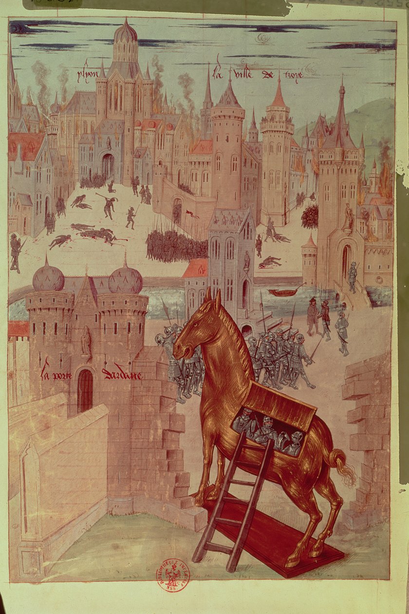 História de Troia" de Raoul Lefevre (gravura) de French School