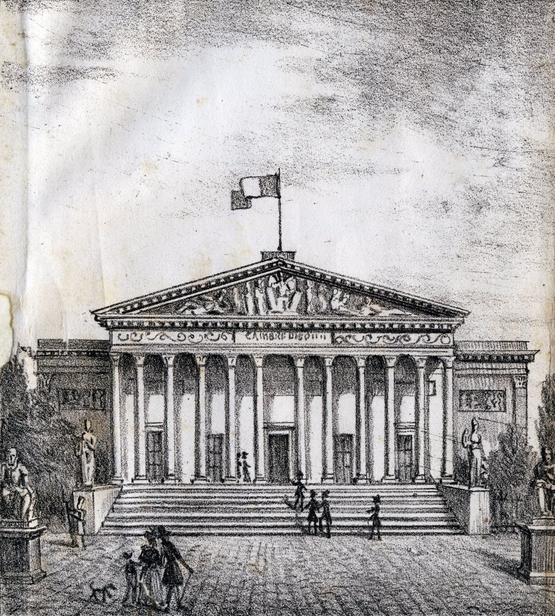 A Casa dos Deputados - "Alfabeto Pitoresco des Monumens de Paris" c.1840 (gravura) de French School