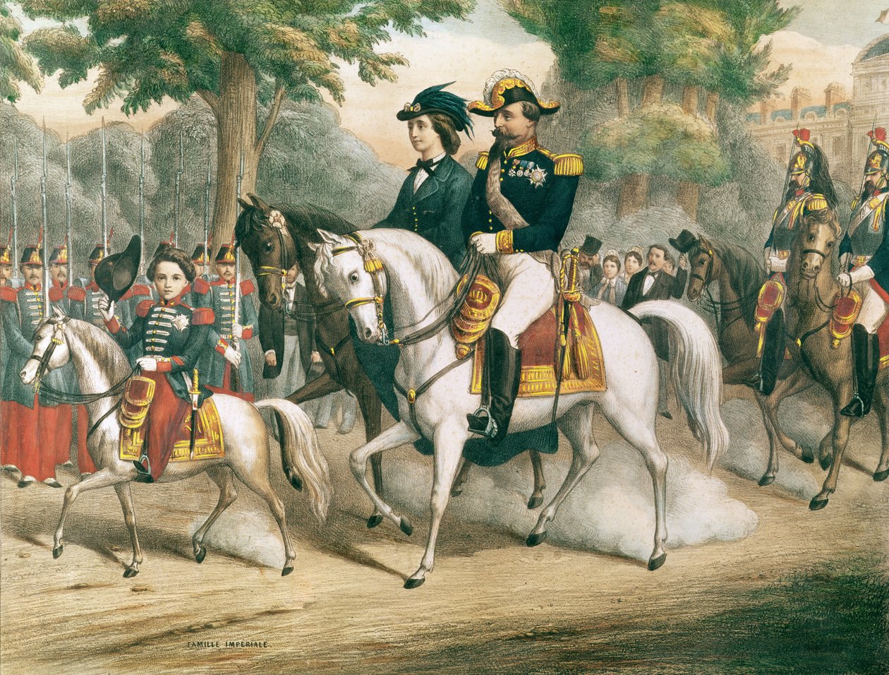 A família imperial a cavalo de French School