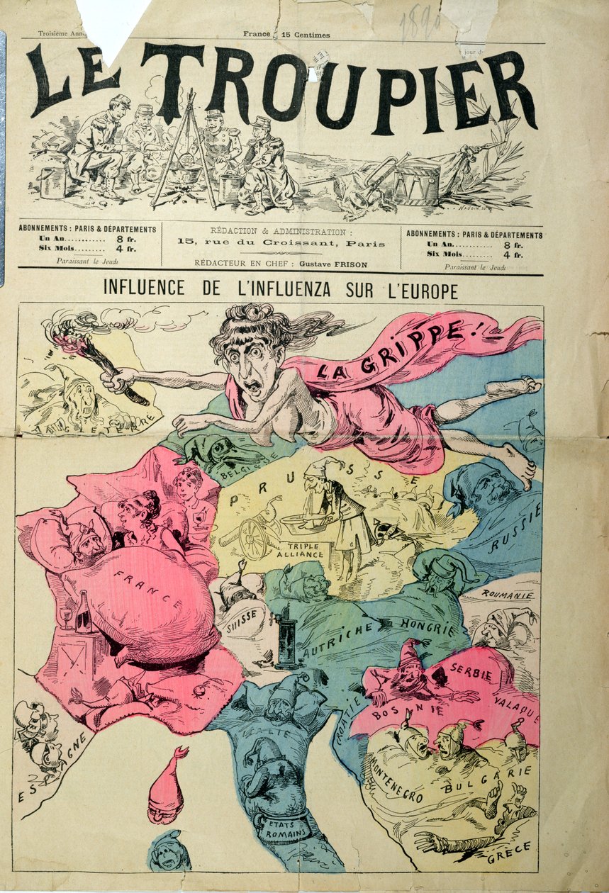 A Influência da Influenza na Europa, de Le Troupier, 1890 de French School