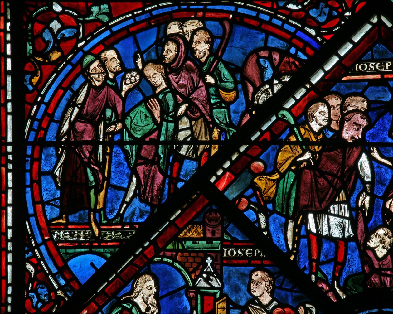 A janela de José: ele é vendido por seus irmãos (w41) de French School