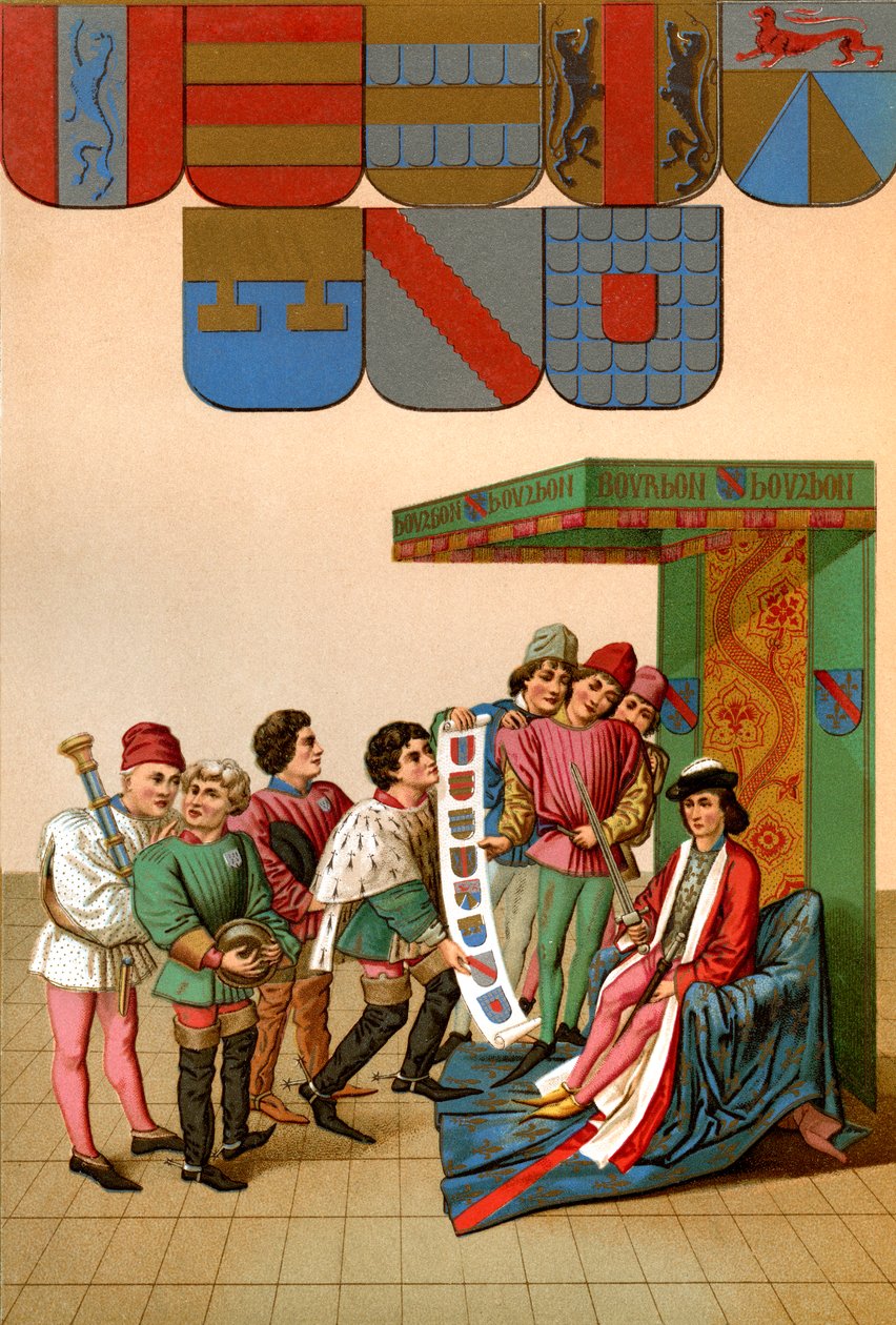 O Rei de Armas mostra o Duc de Bourbon de French School