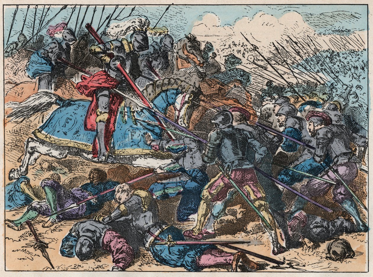 O Rei da França François I (1494-1547) na Batalha de Marignano em 13 e 14 de Setembro de 1515 - François I (1494-1547) na Batalha de Marignano de French School