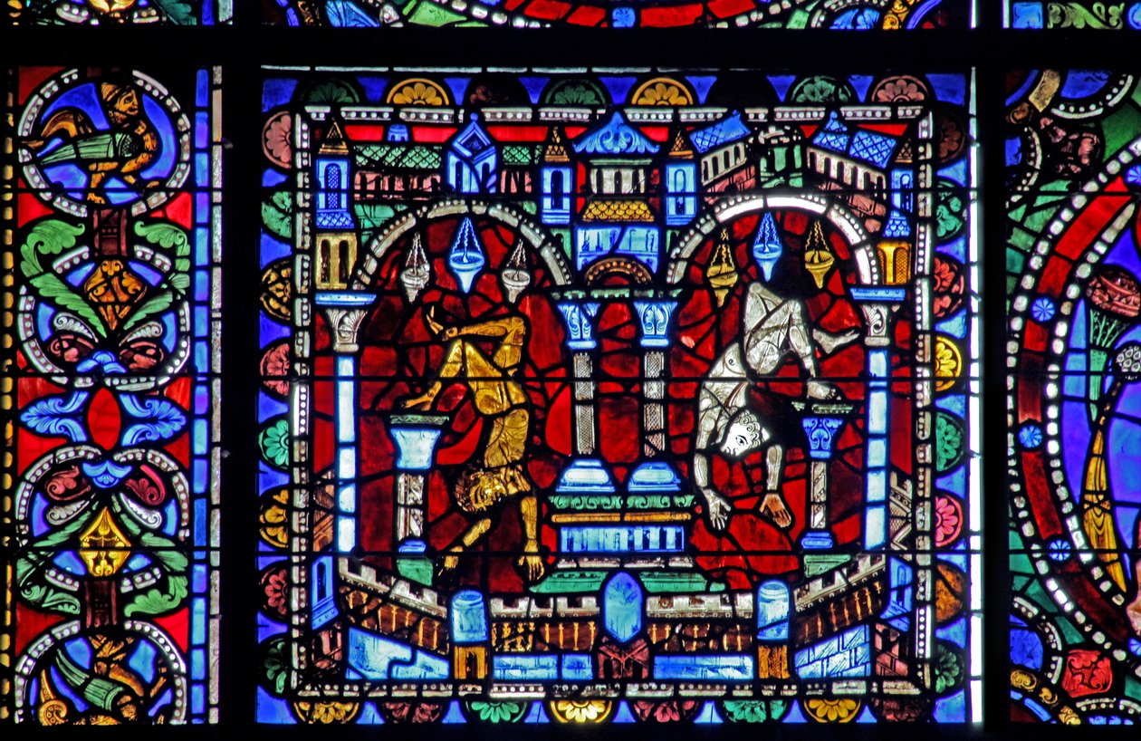 A janela da Vida de Cristo: Queda dos Ídolos (w50) de French School