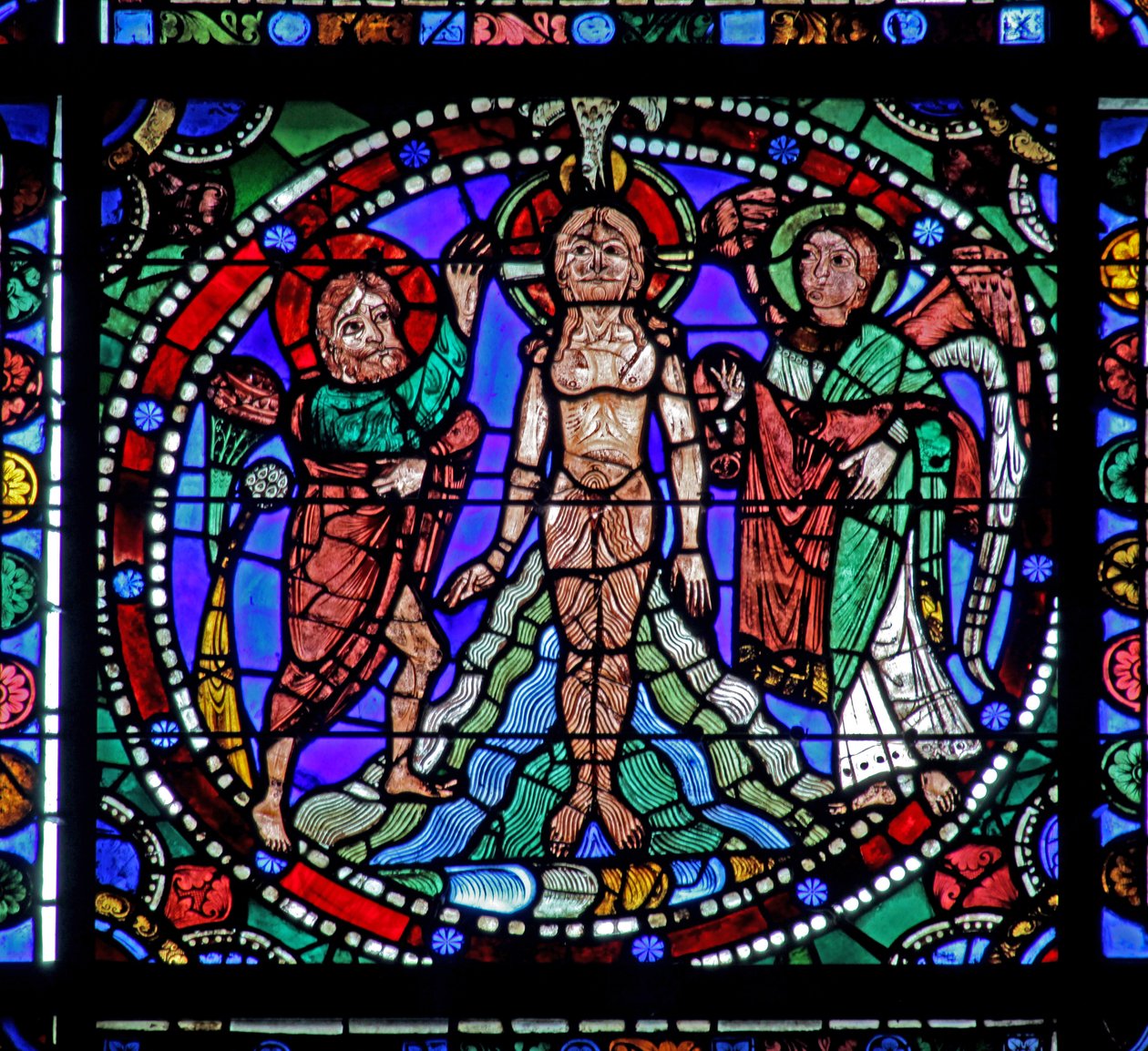 Janela da Vida de Cristo: Baptismo da Jordânia (w50) de French School