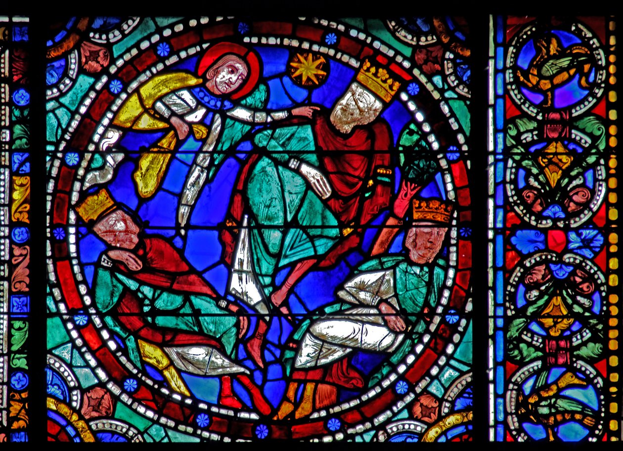 A janela da Vida de Cristo: Os Magos - avisados em um sonho (w50) de French School