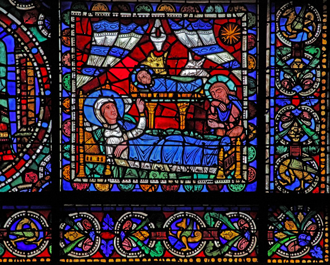 A janela da Vida de Cristo: A Natividade (w50) de French School