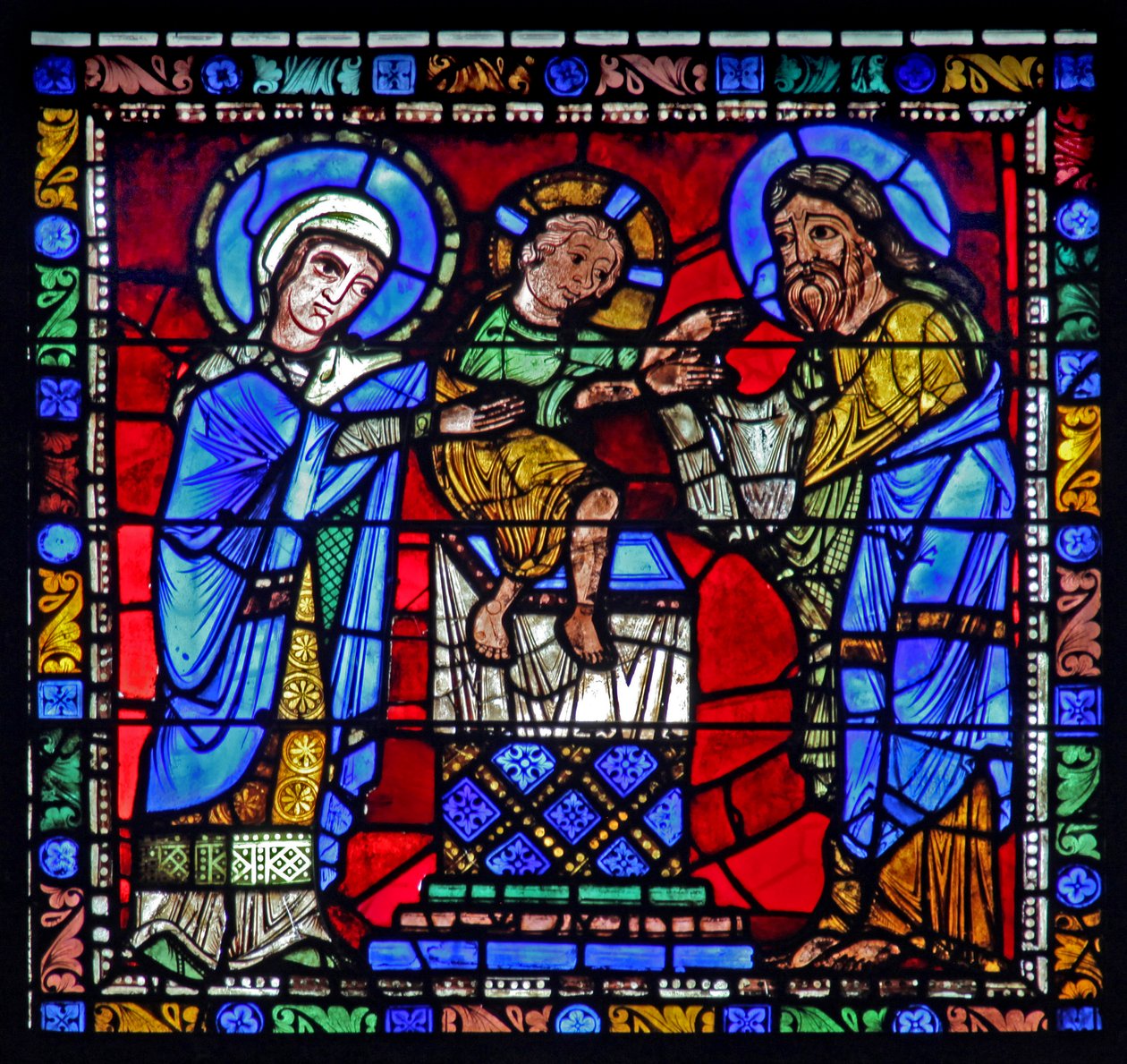 A janela da Vida de Cristo: A Apresentação no Templo (w50) de French School