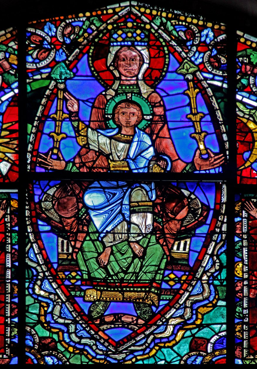 A janela da Vida de Cristo: A Virgem e o Filho (w50) de French School