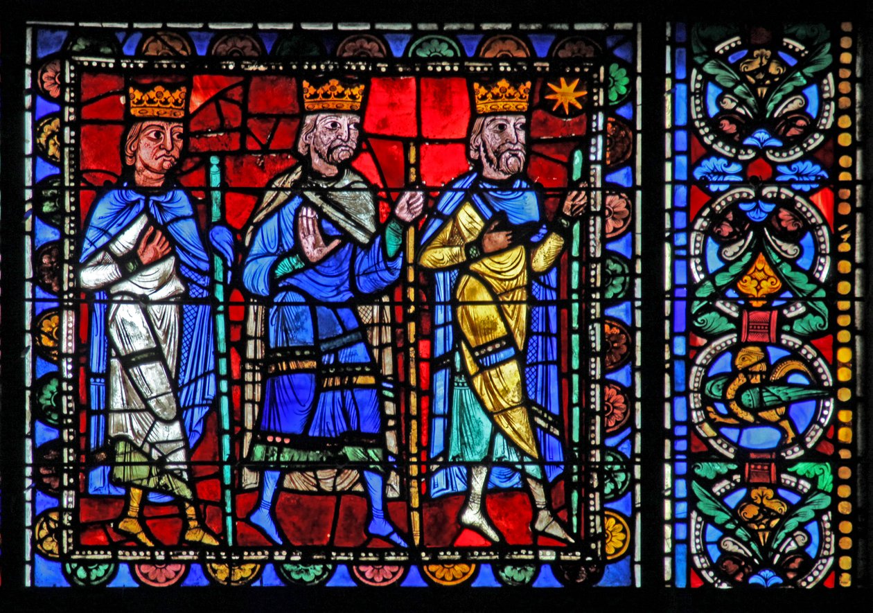A janela da Vida de Cristo: os Magos partem (w50) de French School
