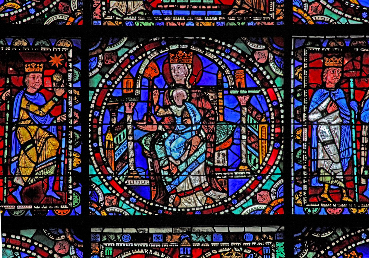 A janela da Vida de Cristo: a Virgem e o Menino (w50) de French School