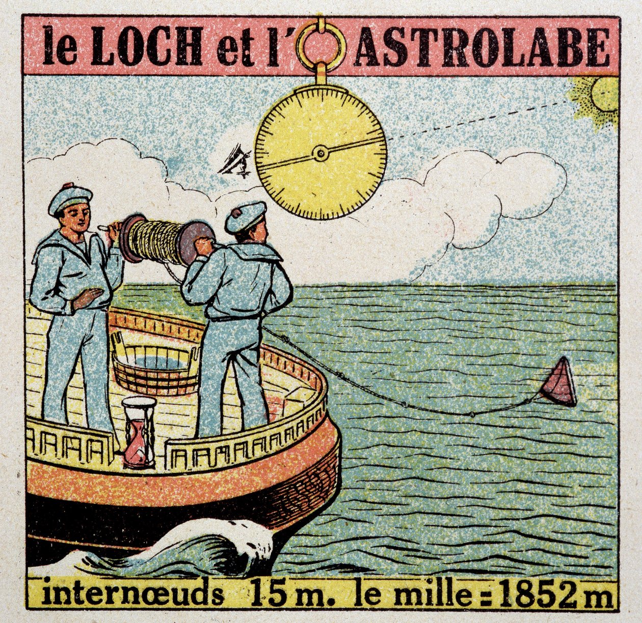 O Loch e o astrolábio, instrumentos de navegação. de French School