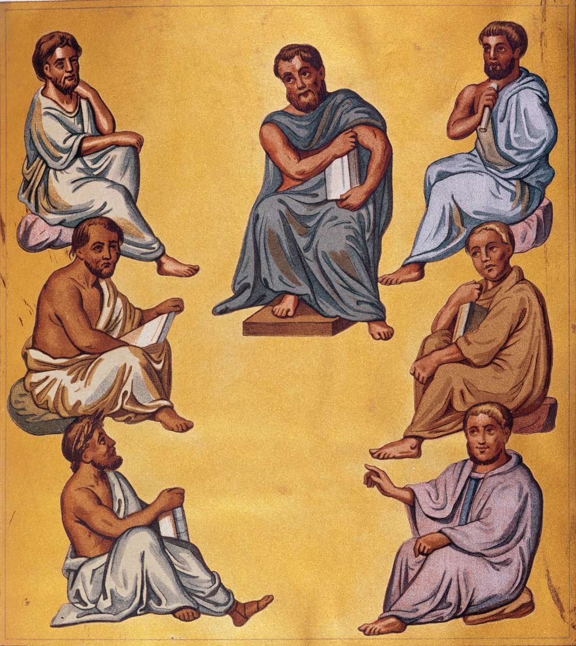 Os principais médicos da antiguidade, fascimile do Codex Constantinopolitanus de Dioscorides de French School