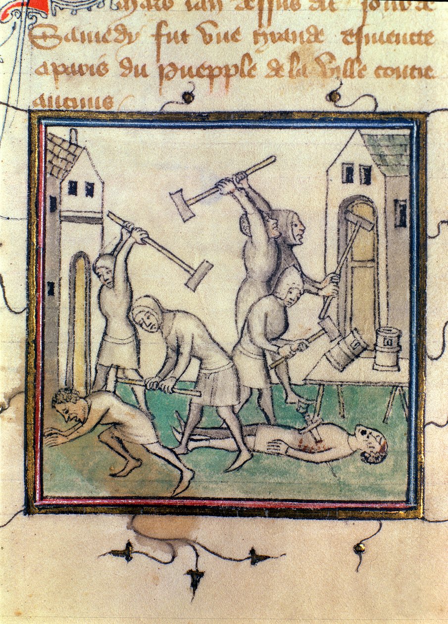 Os Mallotins durante a Revolta de 1382, do 14o ao 15o século de French School