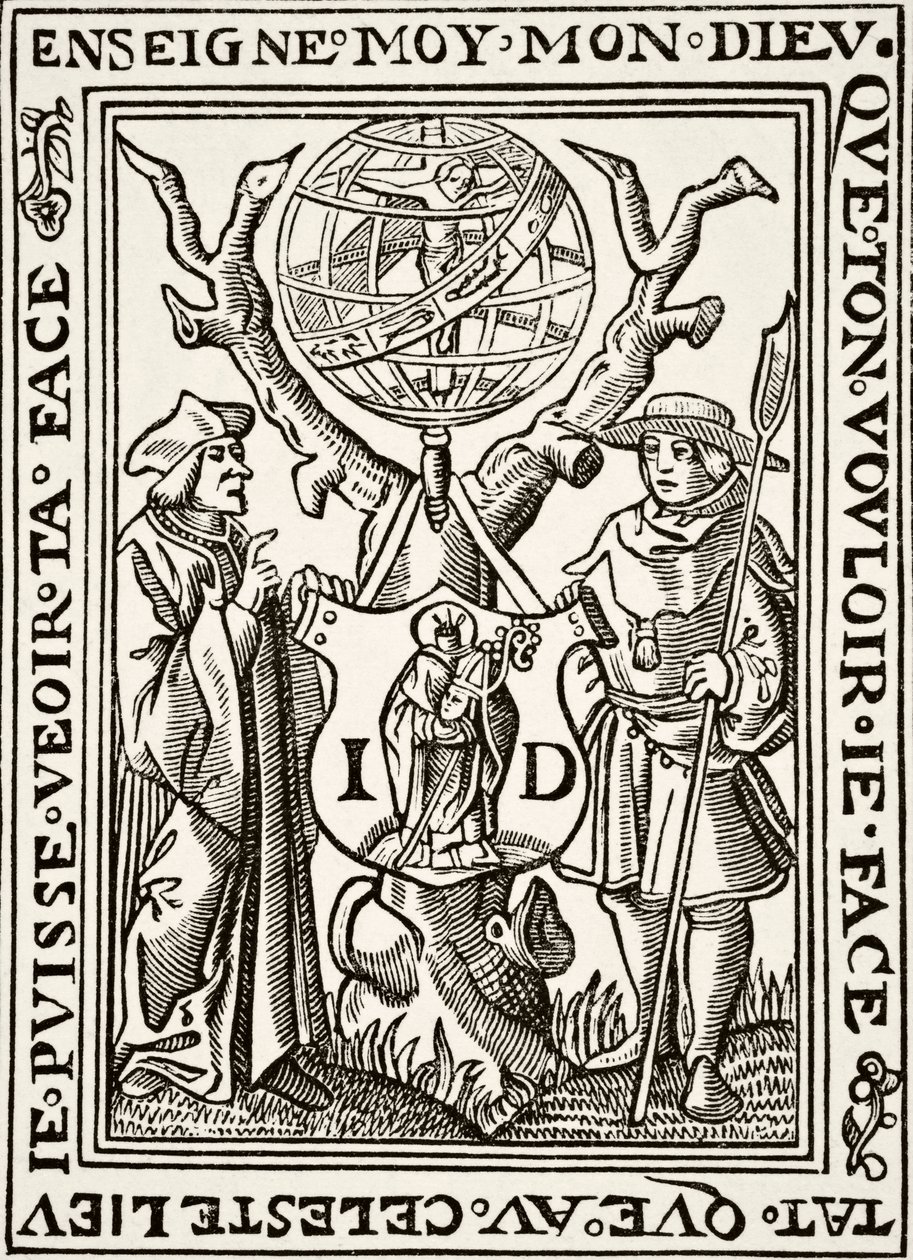 The Marque of Jehan St Denis, Parisien Bookseller, de Science and Literature in The Middle Ages de Paul Lacroix pub. Londres, 1878 de French School
