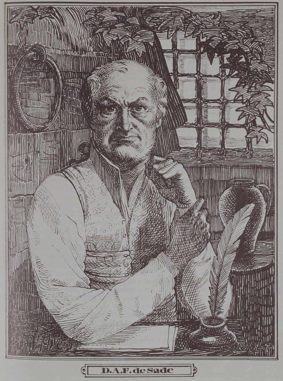 O Marquês de Sade (1740-1814) na prisão de French School