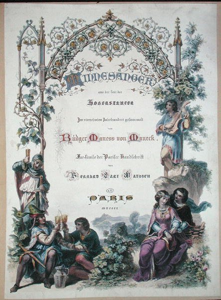 O Minnesanger na época dos Hohenstaufen, fac-símile de um manuscrito parisiense de French School