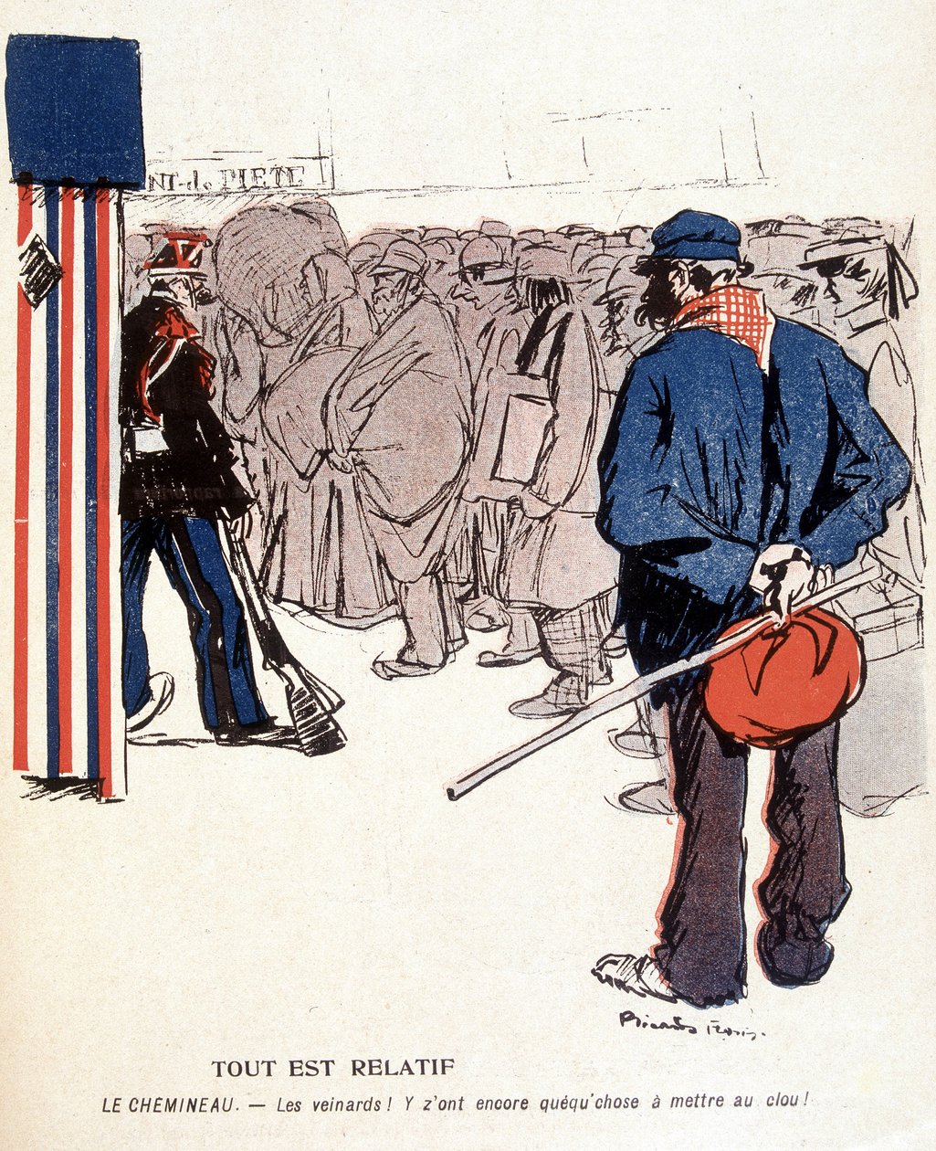 O Monte da Piedade: Tudo é relativo, a ferrovia: os sortudos, eles ainda têm algo para colocar no prego - em "O prato com manteiga" n¡du 03/06/1905 de French School