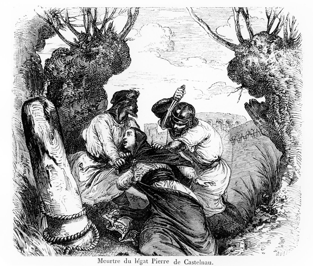 O assassinato do legado papal, Pierre de Castelnau, 1860-80 de French School