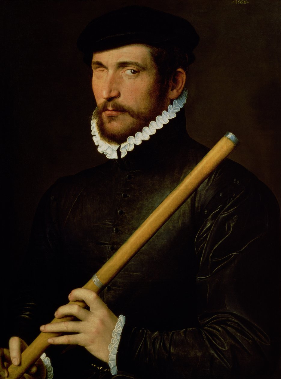 O Flautista de Um Olho, 1566 de French School