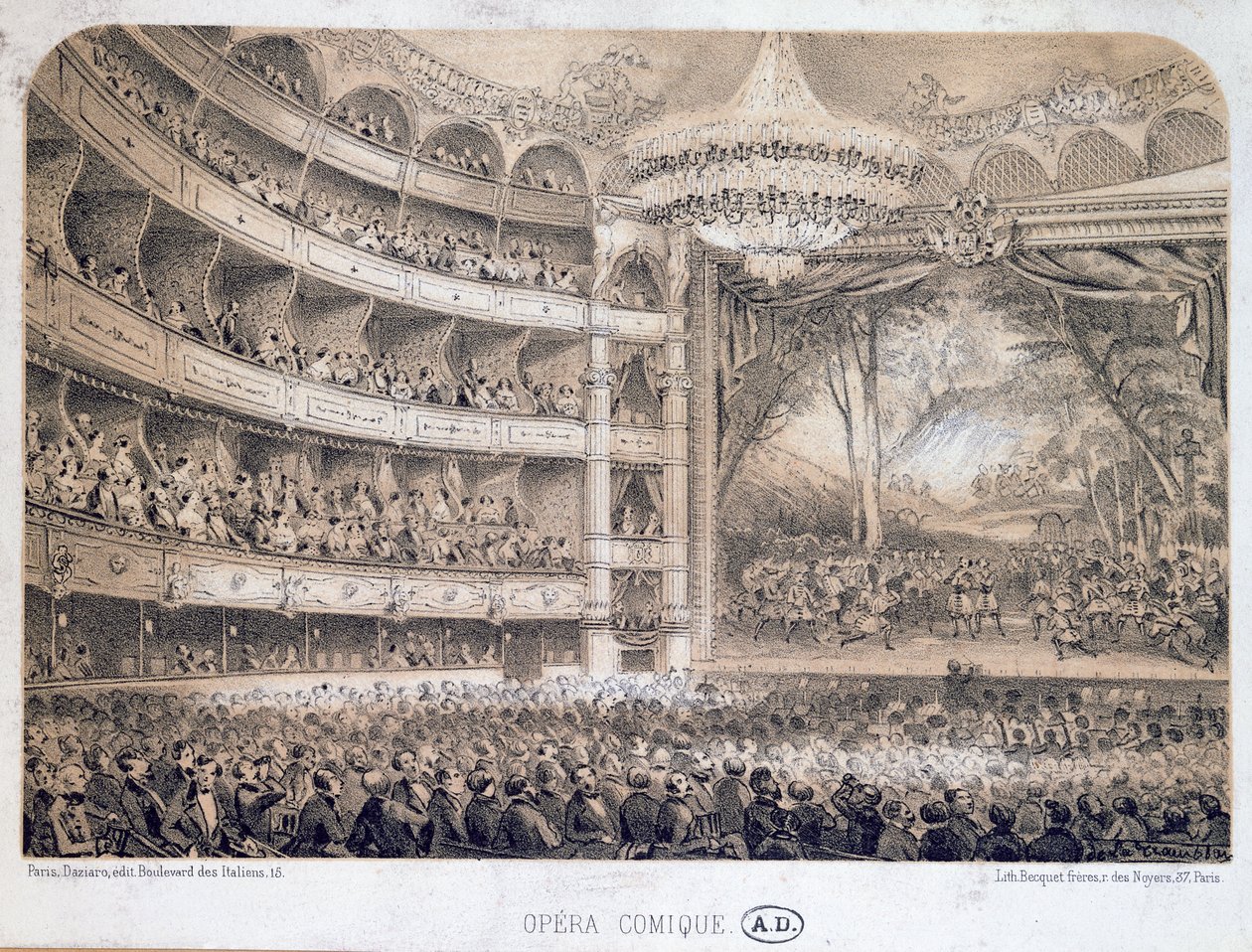 A ópera Comique em Paris, 1850-60 de French School