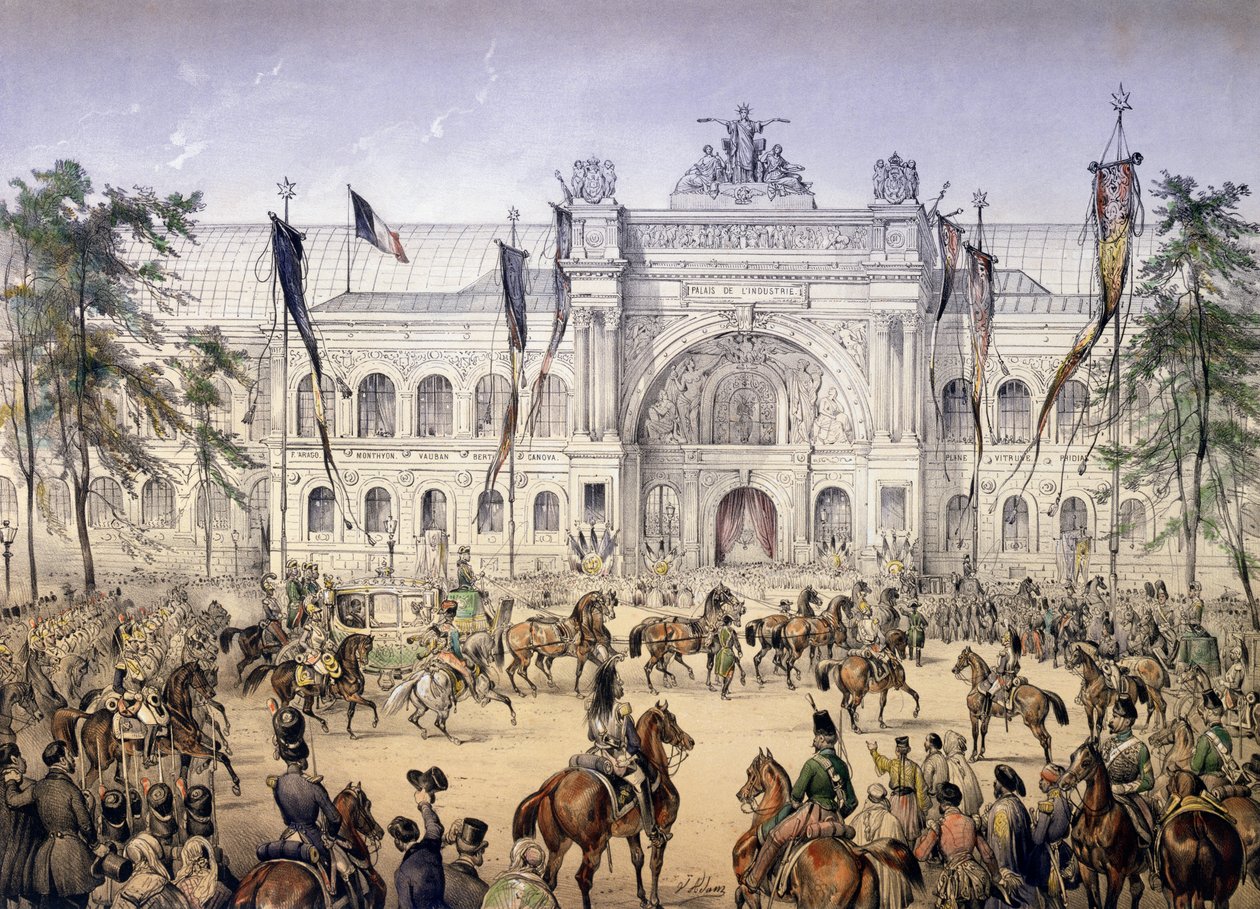 O Palácio da Indústria na Exposição Universelle em 1855 de French School