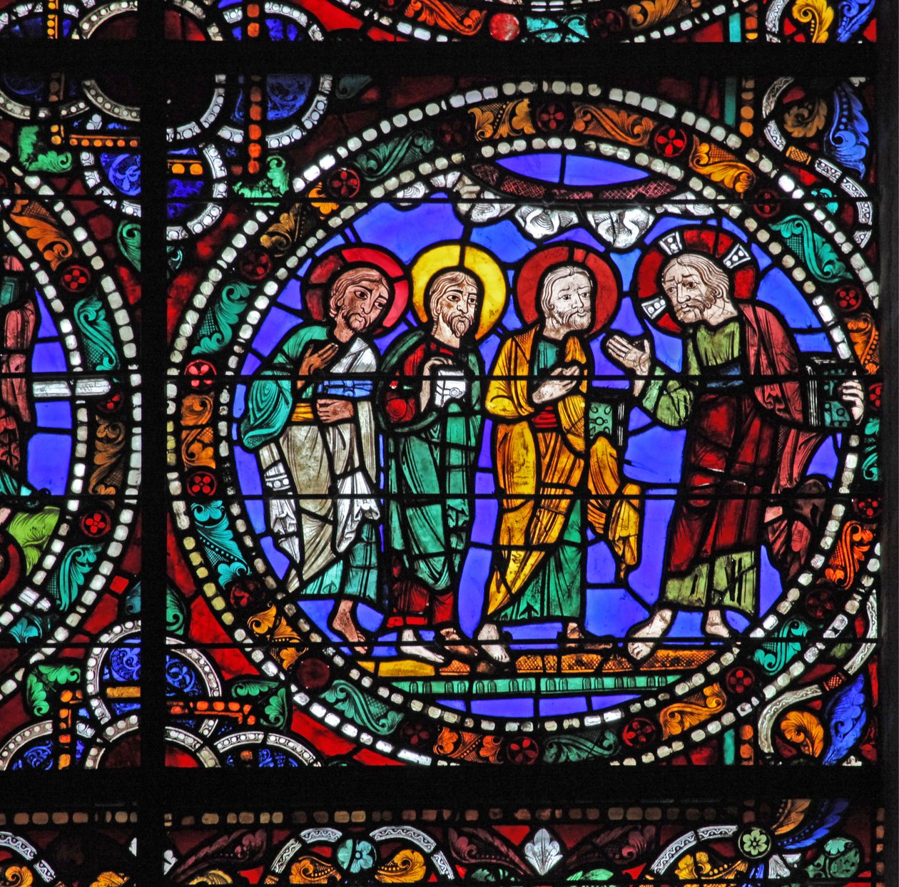 A janela da paixão: Cristo - desce do Monte Tabor (w51) de French School