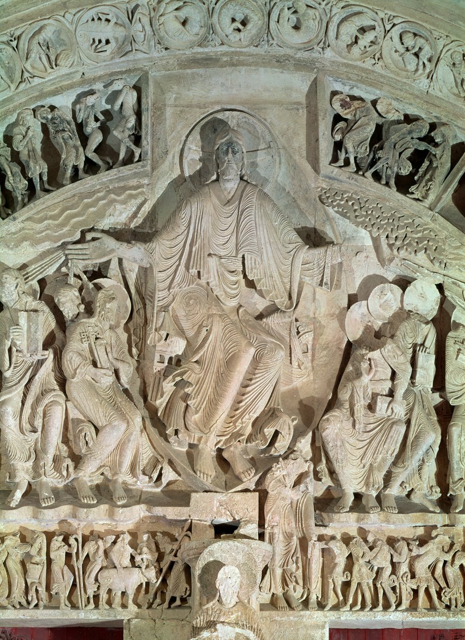 O Pentecostes, do tímpano do portal central, c.1120 de French School