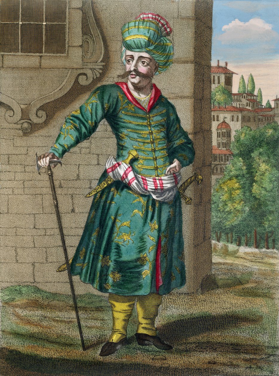 O persa, da coleção de trajes do Levante, gravada por Gerard Jean Baptiste Scotin (1671-1716) 1707-08 de French School