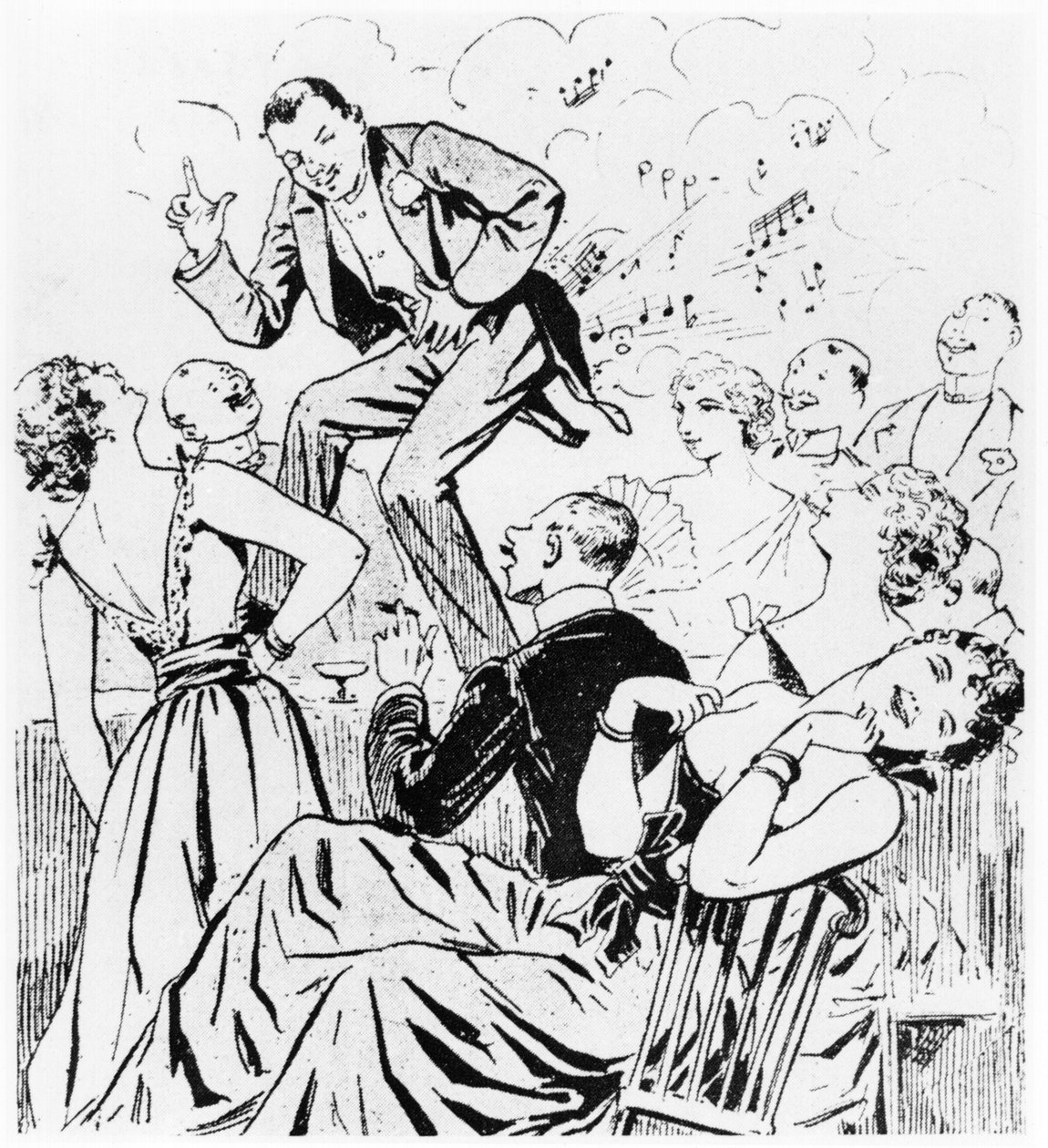 O Petomane, ilustração para Paris que ri de Le Ventomane, monólogo cômico de E. Grenet-Dancourt, Paris, 1893 de French School