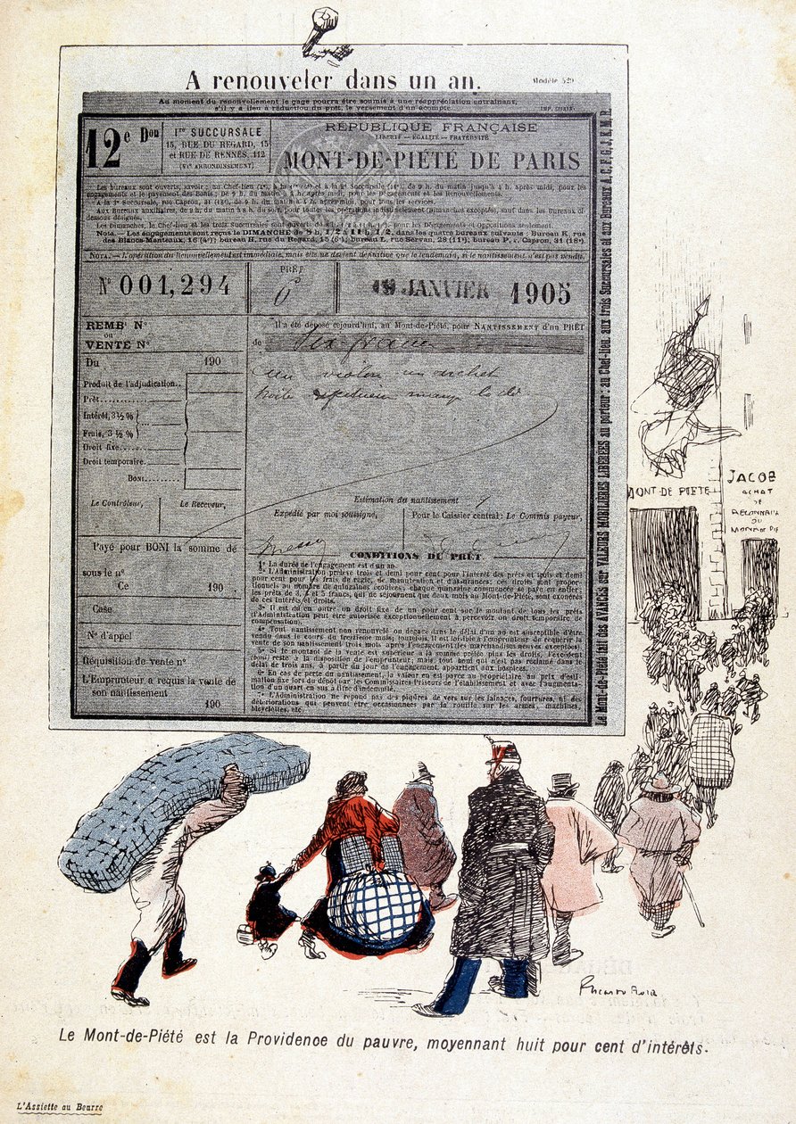 A Montanha da Piedade: A Montanha da Piedade é a Providência dos pobres, para oitocentos por cento dos interesses - in "The Butter Plate" n¡du 03/06/1905 de French School