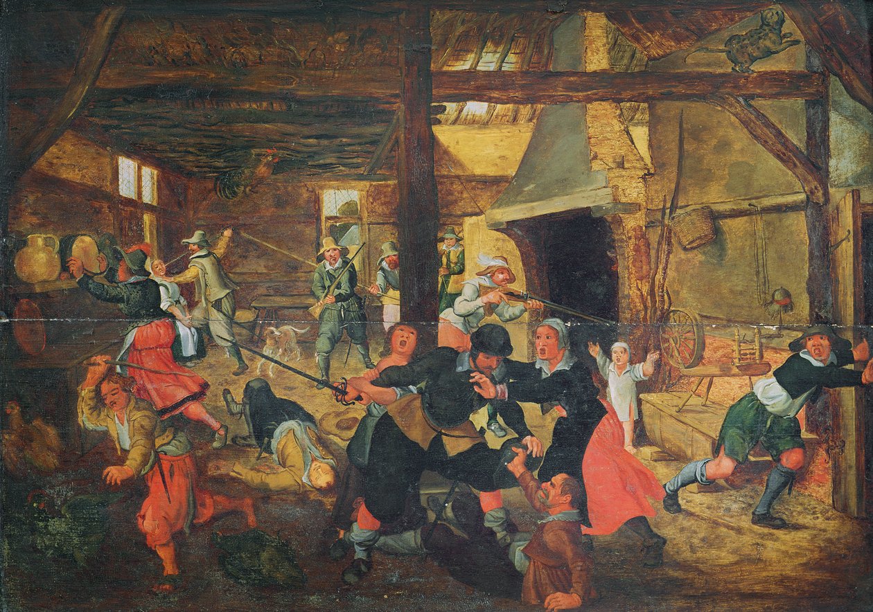 A pilhagem de uma fazenda de French School