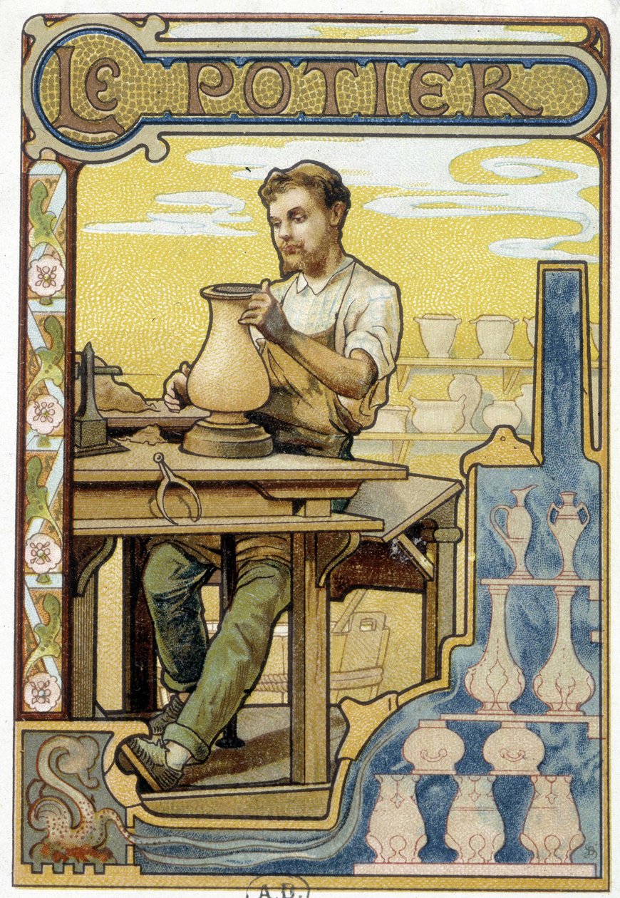 O Oleiro - cromo. de French School