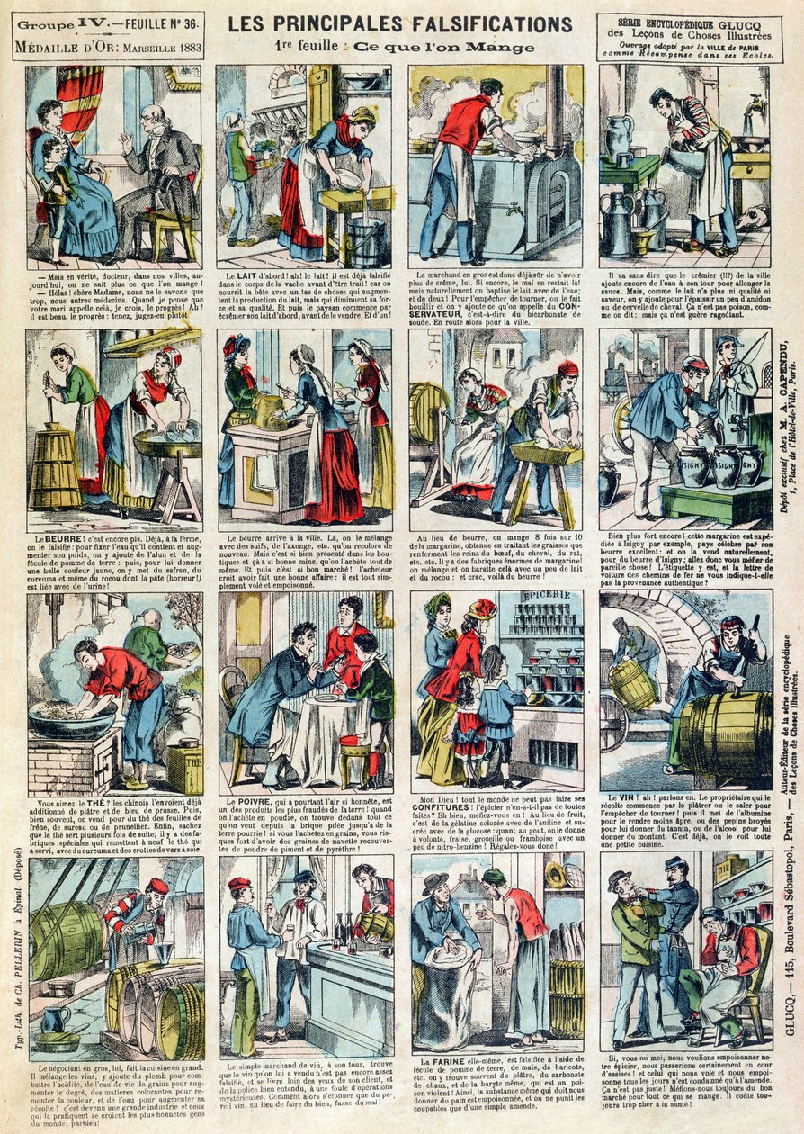As principais formas de adulteração nutricional, c.1883 de French School