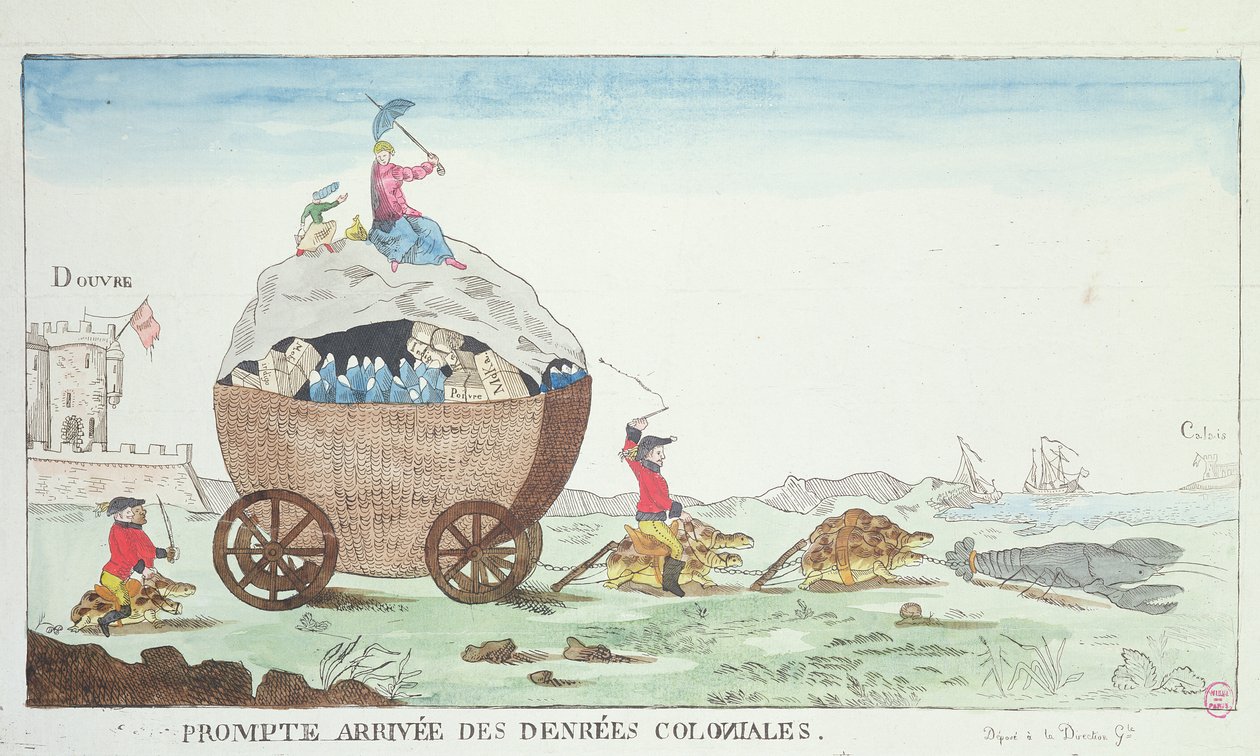 A chegada rápida dos bens coloniais, 1807 de French School