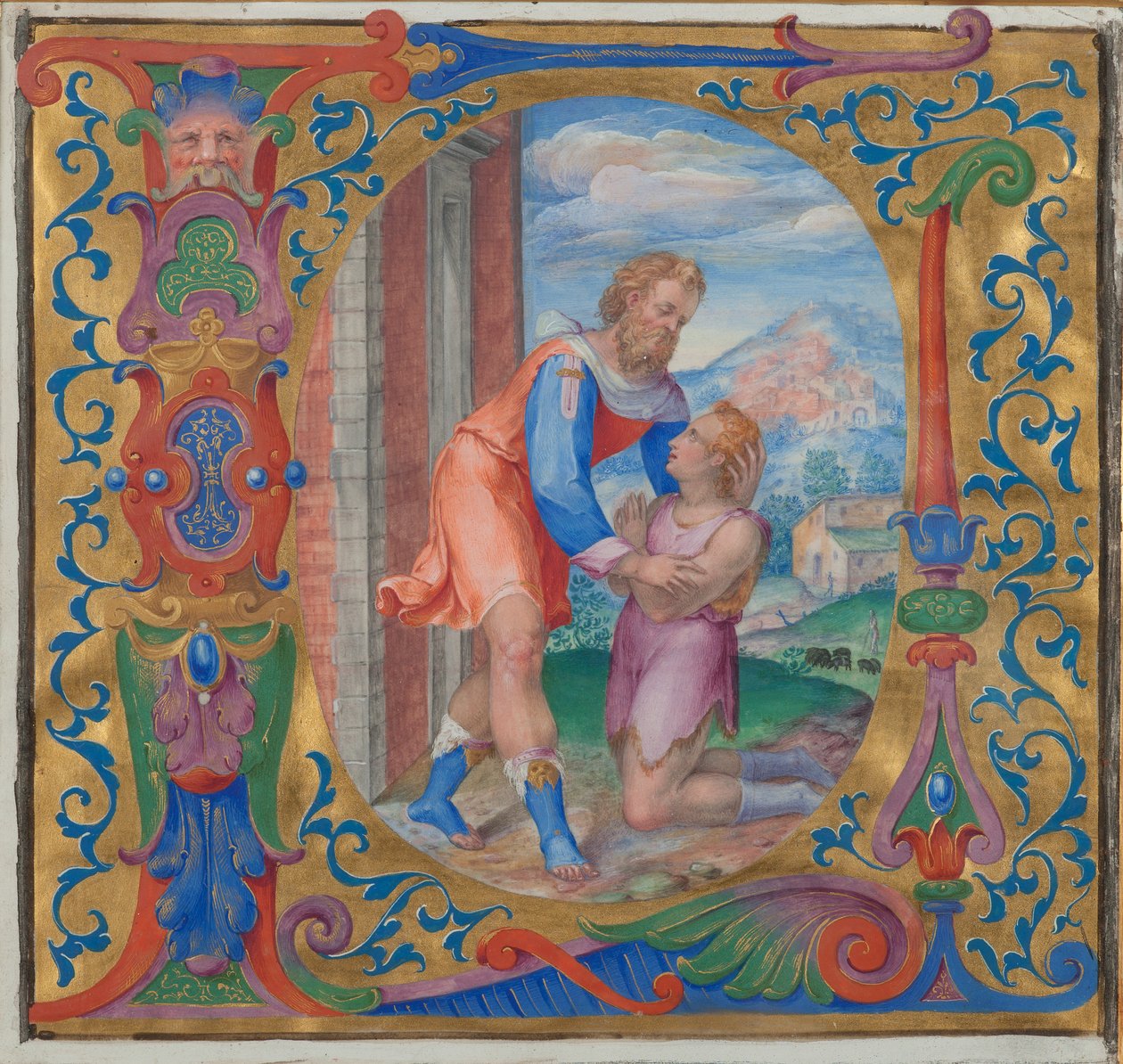 O retorno do filho pródigo (tempera em pergaminho) de French School