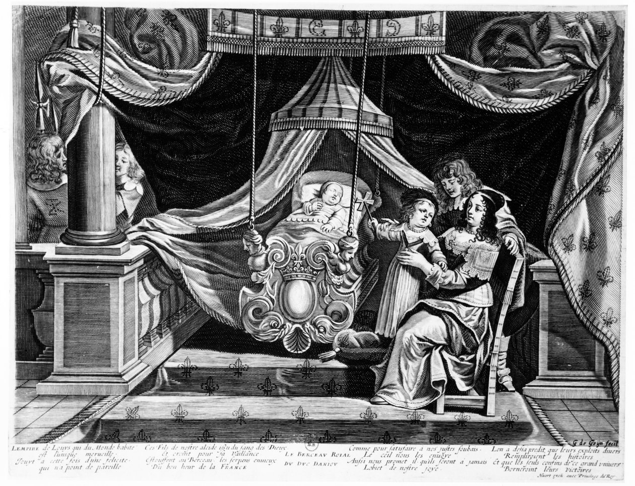 O berço real do duque de Anjou, c.1641 de French School