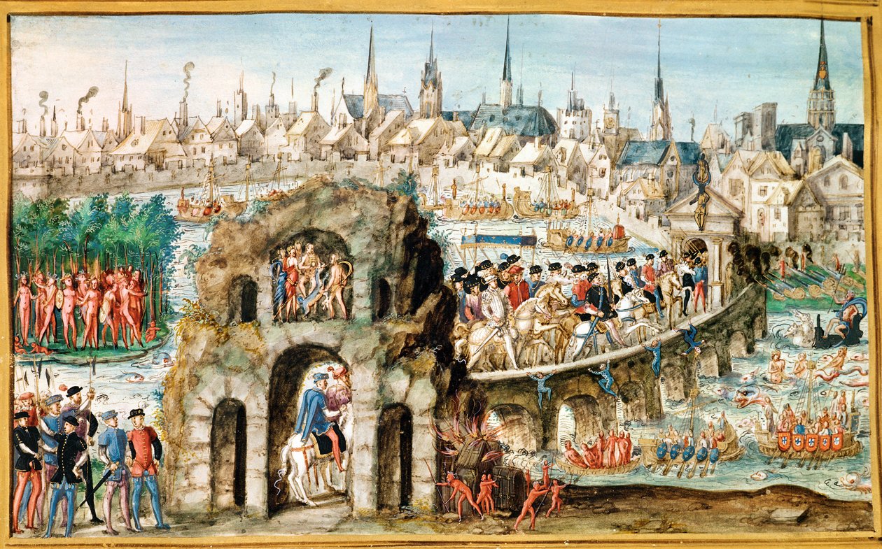 O Festival de Entrada Real de Henri II (1519-59) em Rouen, 1º de outubro de 1550 de French School